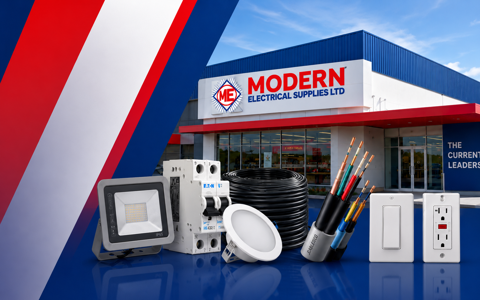 Modern Electrical Supplies Ltd storefront and electrical products